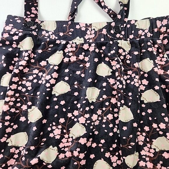 Hot Topic Pusheen Cherry Blossoms Velvet Suspender Skirt Juniors 2XL Sanrio - Picture 2 of 10